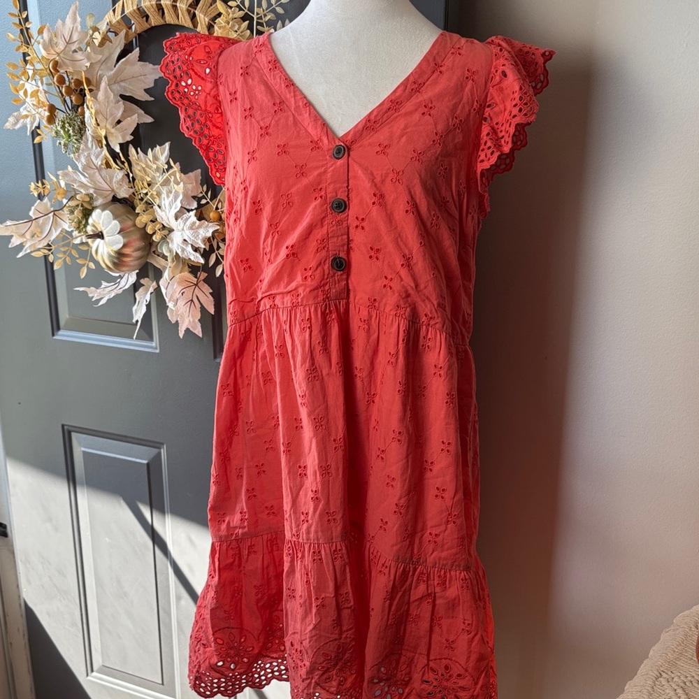 LOFT Coral Midi Dress